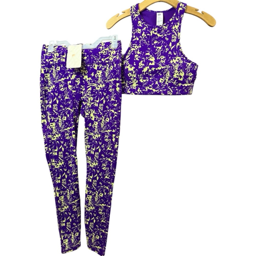 FABLETICS NWT womens anywhere high waisted leggings and deva midi sports bra set